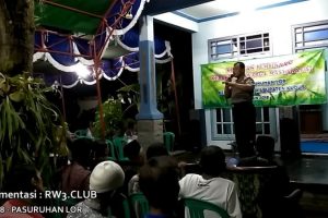 Sambutan Bhabinkamtibmas pada Kegiatan Pembinaan Kerukunan Warga Masyarakat Desa Pasuruhan Lor Kudus