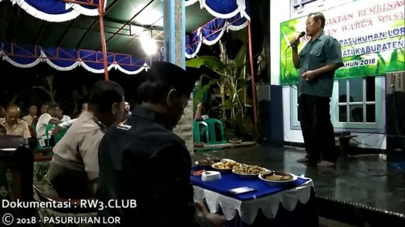 Sambutan Ketua RW-3 pada Kegiatan Pembinaan Kerukunan Warga Masyarakat Desa Pasuruhan Lor Kudus