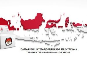 Daftar Pemilih Tetap (DPT) PILKADA 2018 TPS 4 dan TPS 5 Pasuruhan Lor